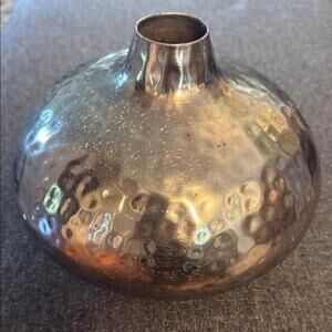 Elegant Silver Hammered Vase